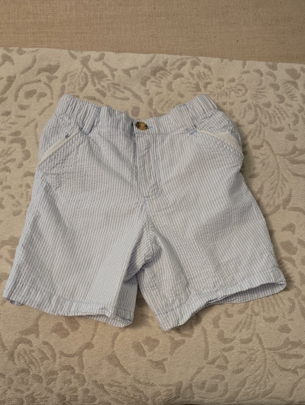 Tommy Bahama Light Blue Striped Seersucker Kids Shorts